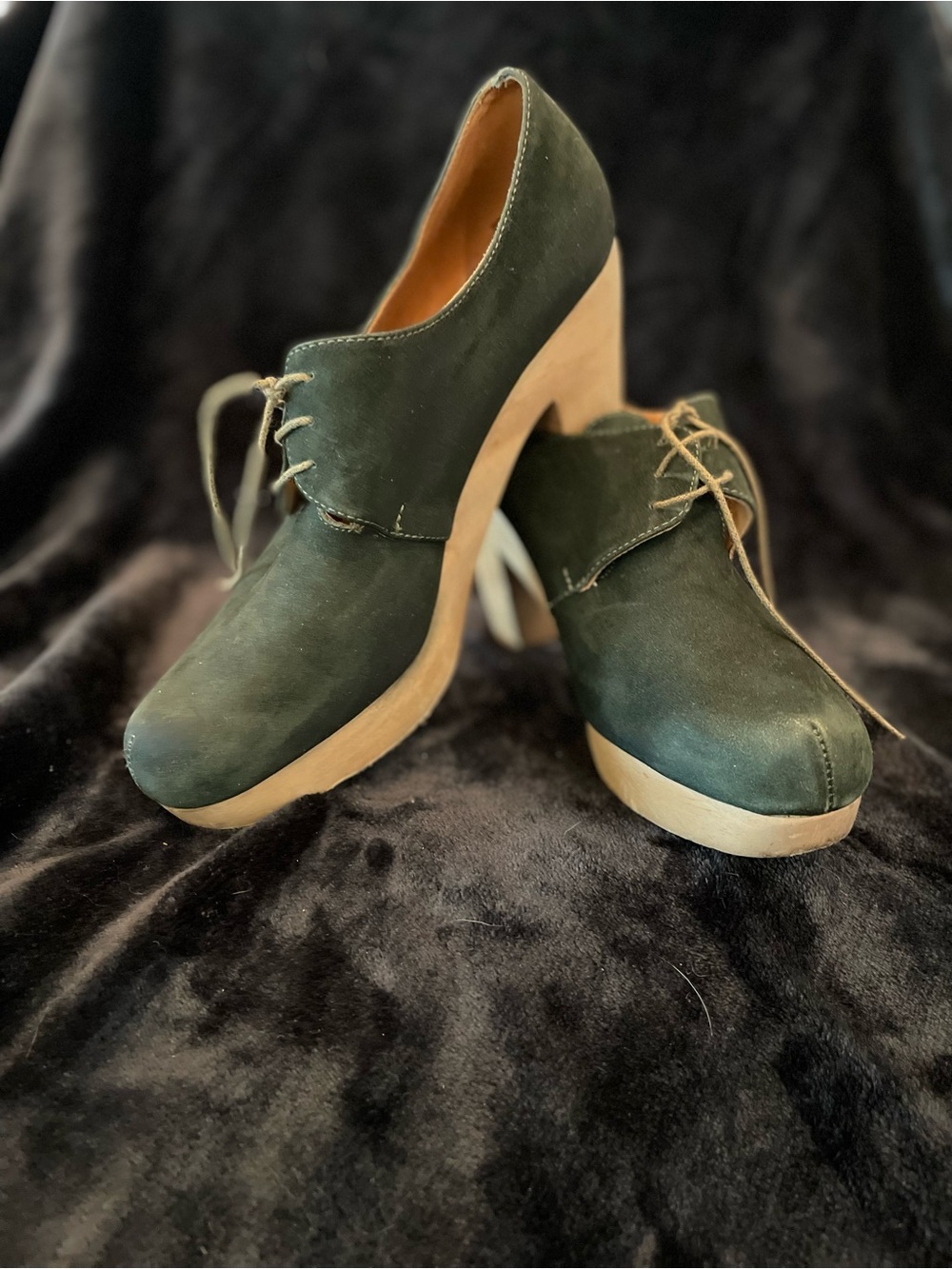 Rachel Comey Dark Green Suede Chukka Platform Boots